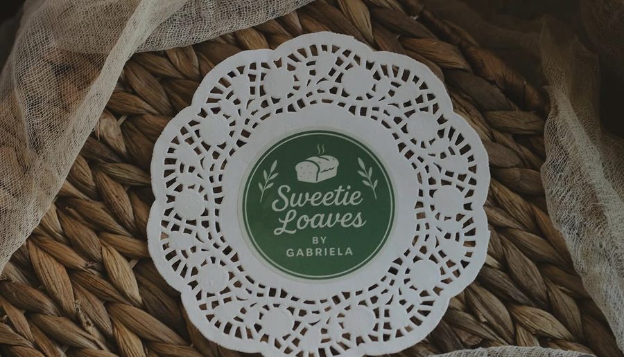 Sweetie Loaves logo on a lace doily